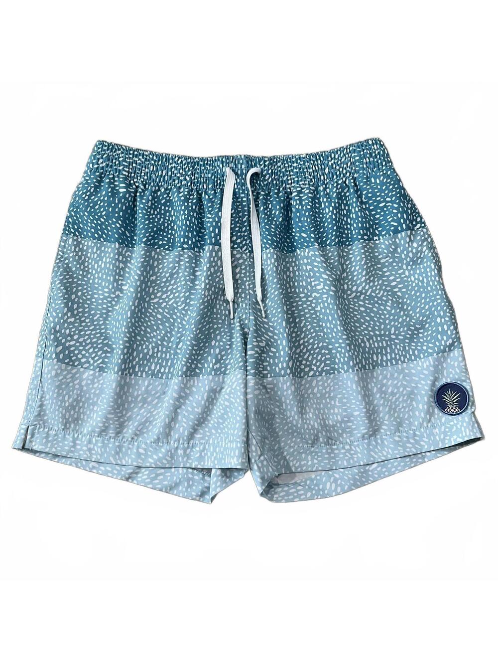 Chubbies Mens The Whale Sharks Blue Swim Trunks Shorts 5.5” Size Medium